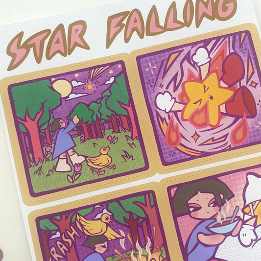 Star Falling 004 Sticker Sheet