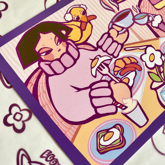 'Dinner Party' Double sided Postcard