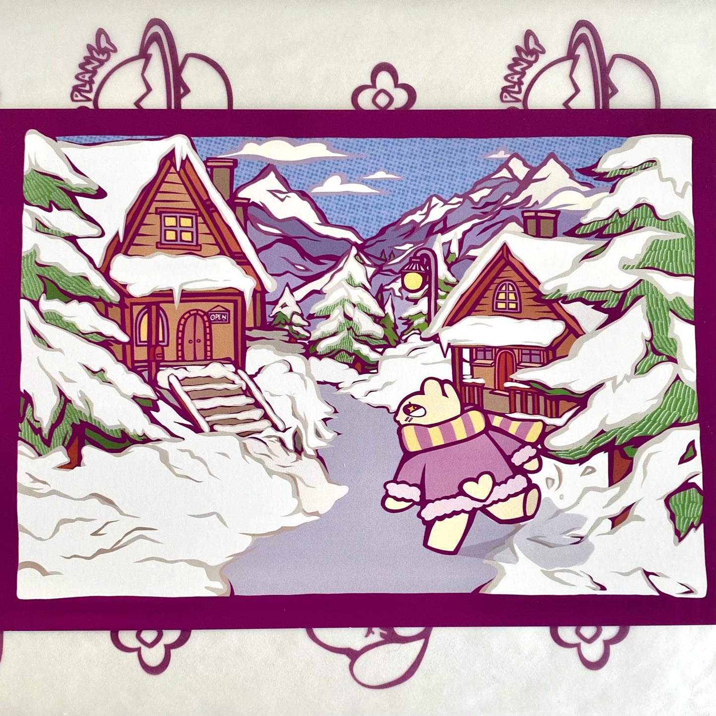 'Moss Snowy Day' Double sided Postcard
