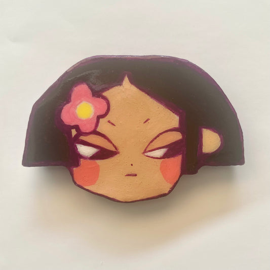 Flower Eggy Clay Pin